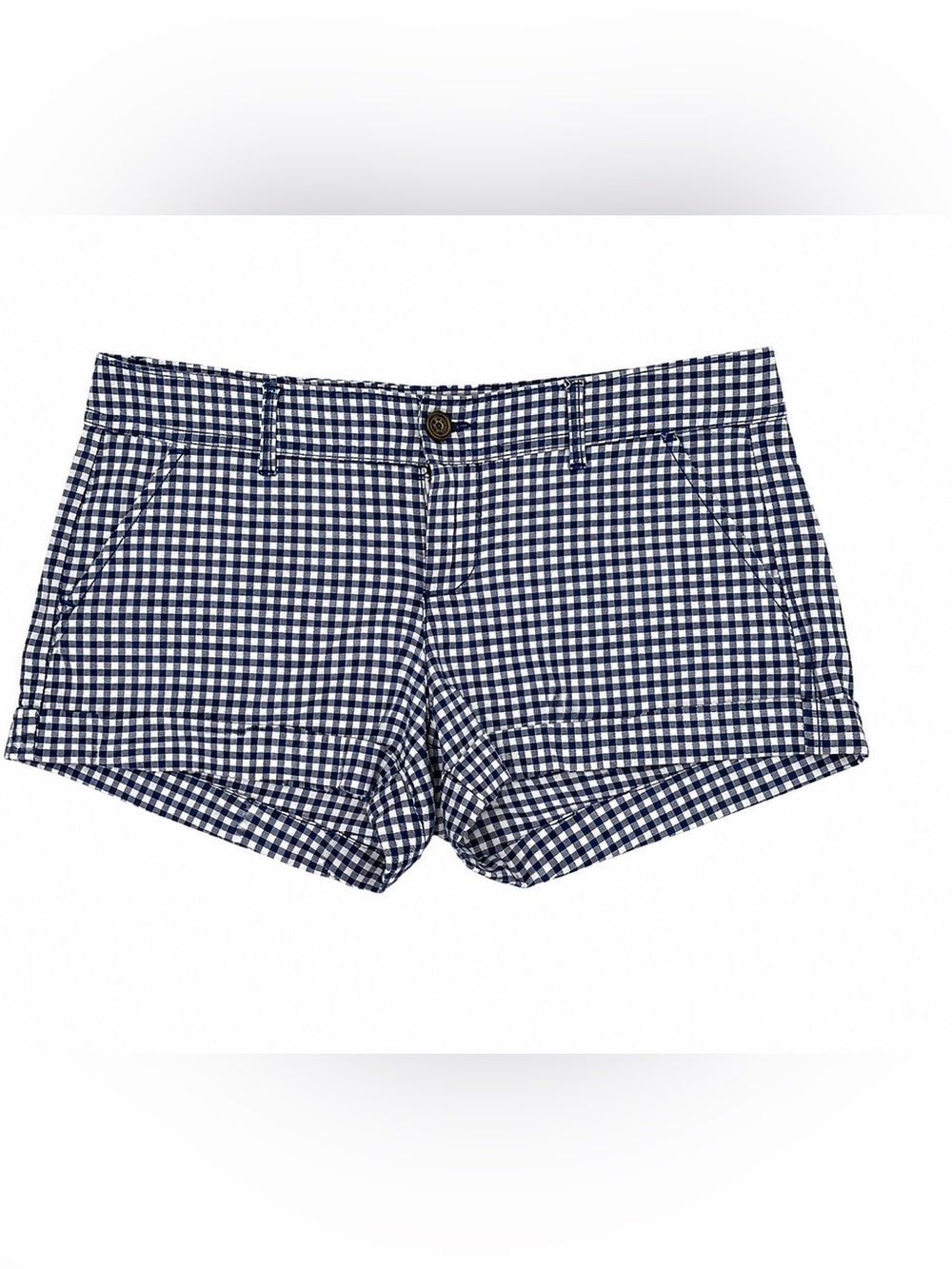 Y2K Abercrombie & Fitch Blue Gingham Low Rise Mini Shorts